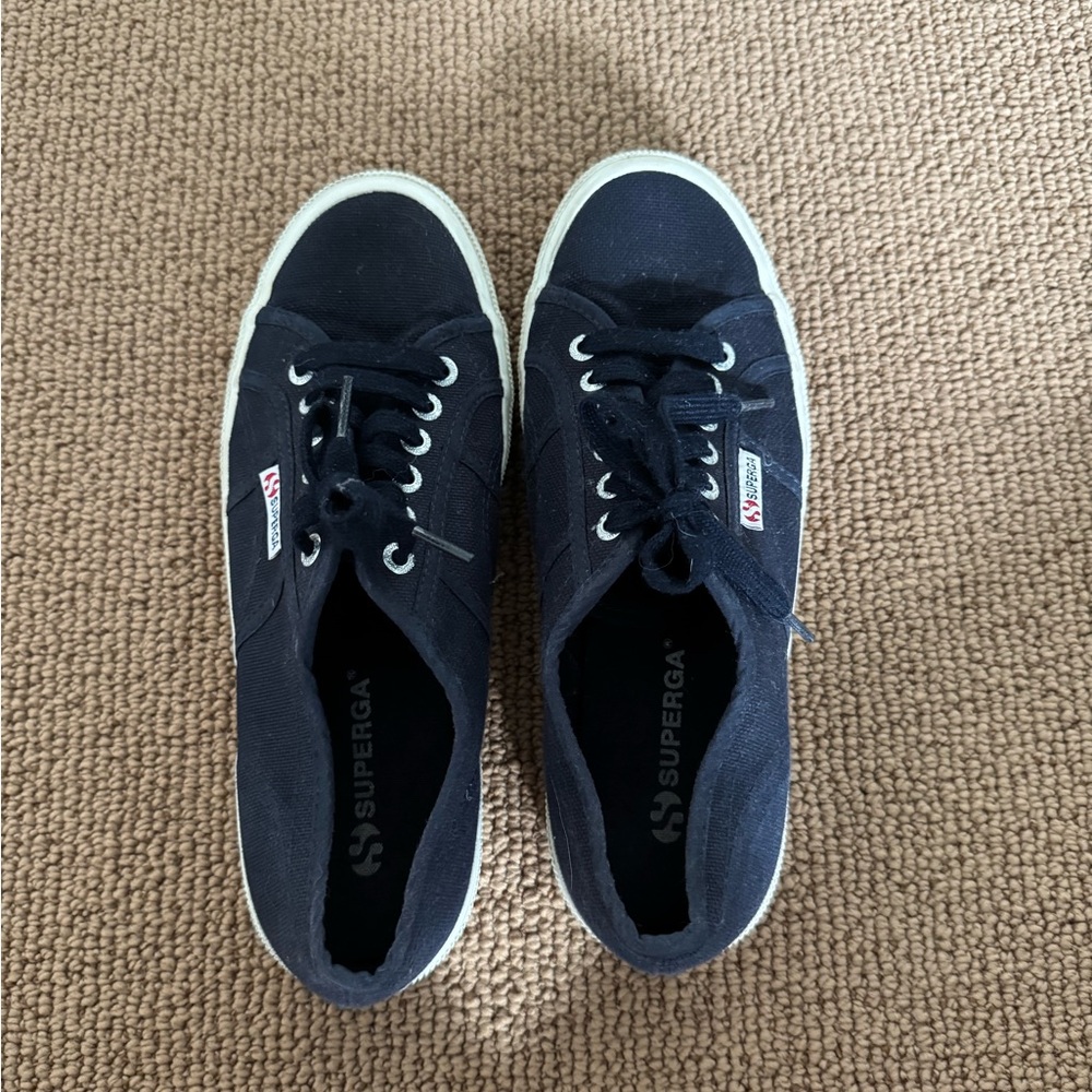 Superga Navy Blue Canvas Sneakers - Picture 2 of 7